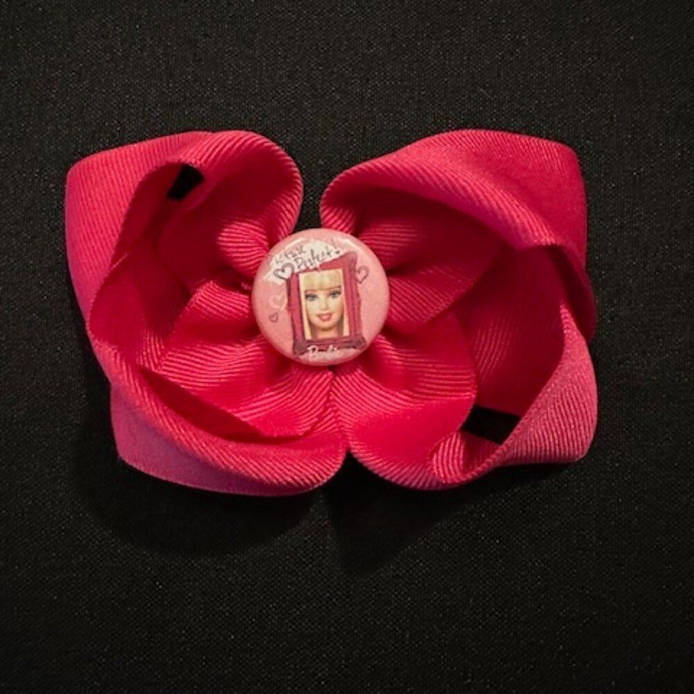 Hot Pink "Barbie" Bottle Cap Boutique Bow  5b2215  new